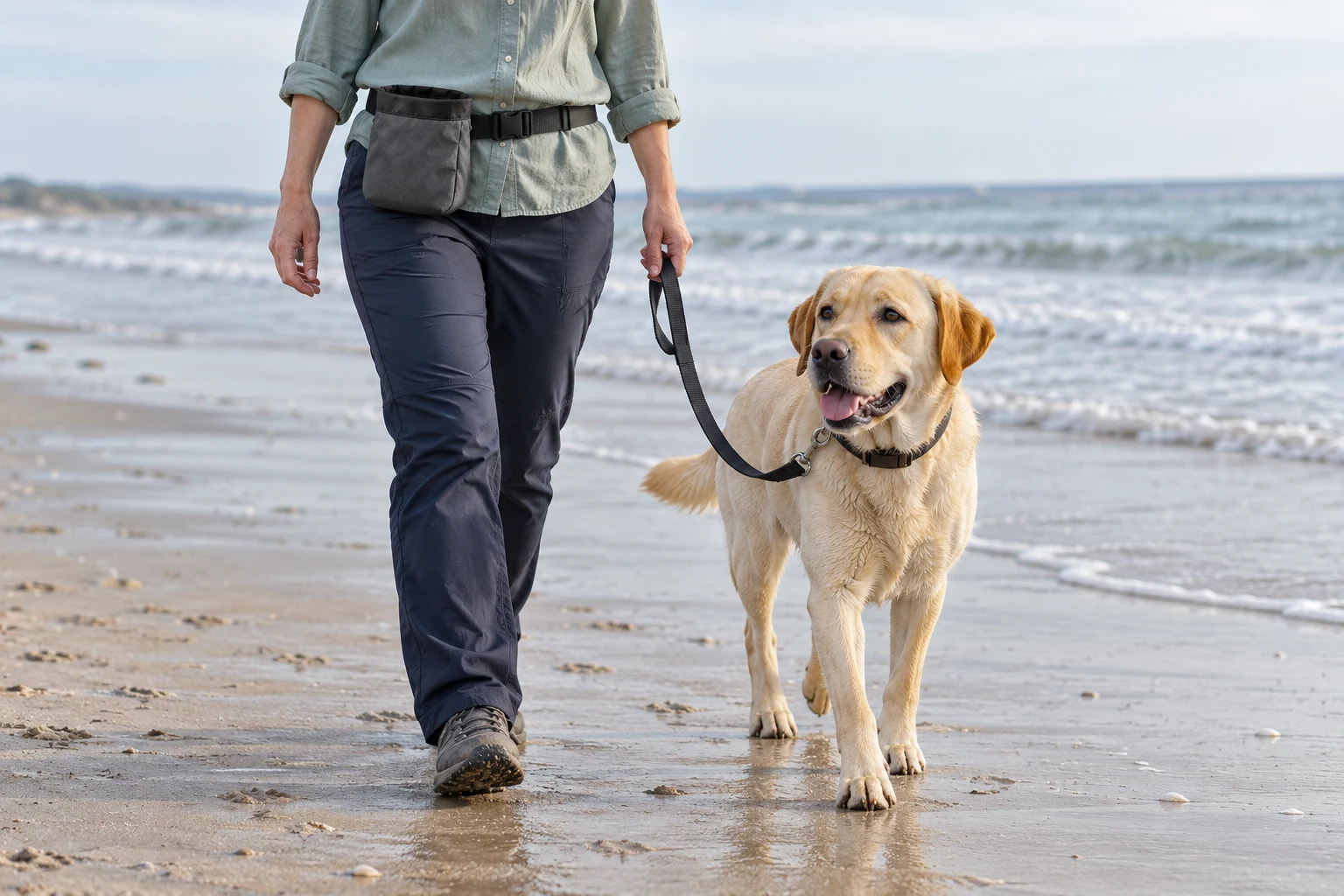 un Labrador durante un paseo